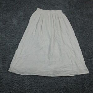 Z SUPPLY Skirt Womens Large White Cotton Crinkle Maxi Lined Elastic Waist NWT